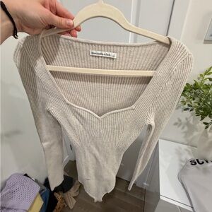 Abercrombie & Fitch Women's Beige Sweater Bodysuit